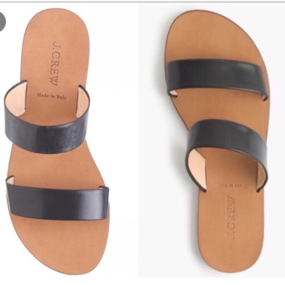 J. Crew Shoes - J. Crew•Black Malta Double Strap Sandals•Size 7